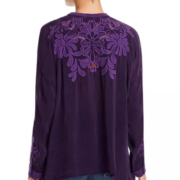 Johnny Was Elida heavily embroidered crocheted blouse NWT RARE XS - Picture 2 of 11